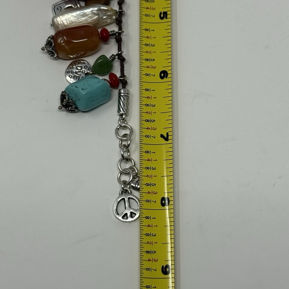 Brighton Imagine Peace Heart Love Gratitude Charm Beaded Bracelet NWOT - Picture 3 of 5